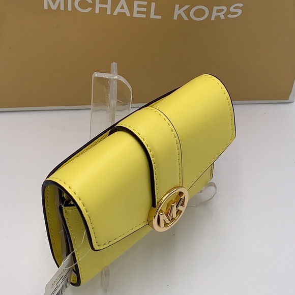 NWT MICHAEL KORS CARMEN MEDIUM FLAP BIFOLD WALLET SUNSHINE COLOR - Picture 13 of 13